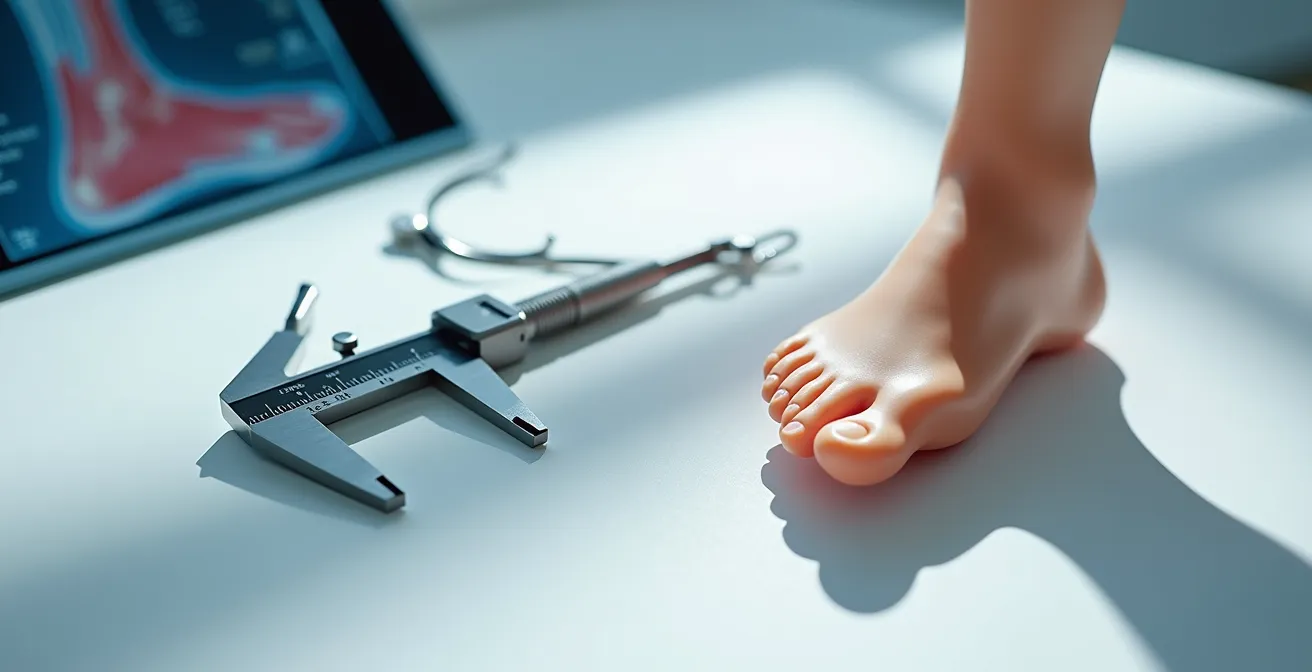 Analyse radiographique du pied avec mesure des angles pour diagnostic précis